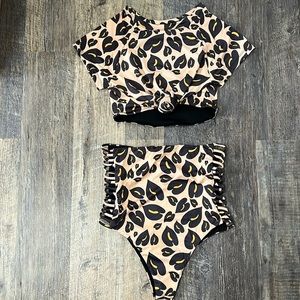 Ua Koko Kollection high waisted crop top 2 piece swimsuit. US women’s Large